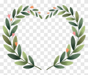 Floral Heart Wreath PNG
