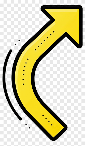Curved Yellow Arrow PNG