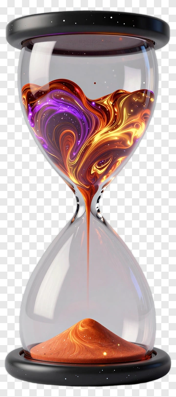 Colorful Hourglass With Swirling Liquid PNG