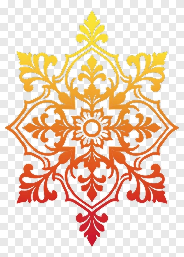 Colorful Floral Mandala Design PNG