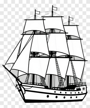 Sailing Ship With Three Masts PNG