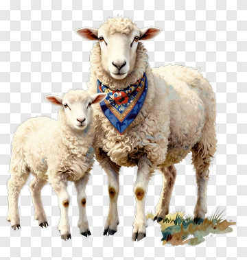 Mother Sheep And Lamb PNG