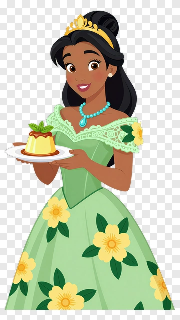Princess Holding A Dessert Plate PNG