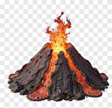 Volcano Erupting Lava PNG