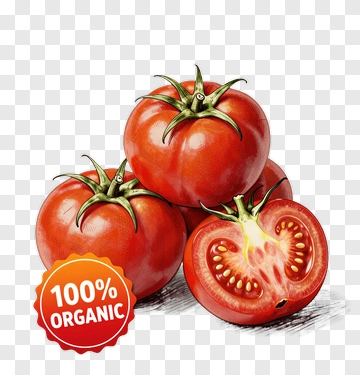 Organic Red Tomatoes With A Cut Half PNG