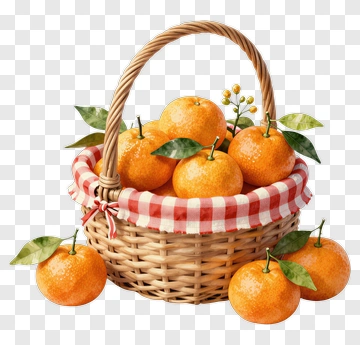 Basket Of Fresh Oranges PNG