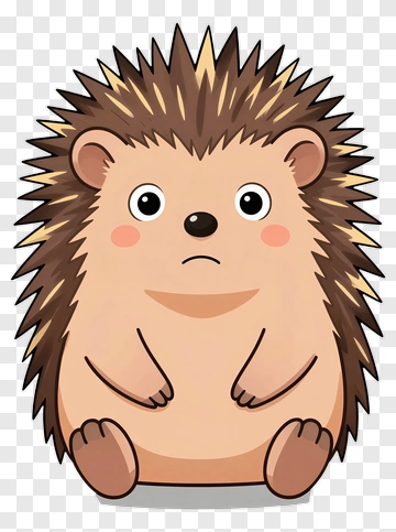 Cartoon Hedgehog Sitting PNG
