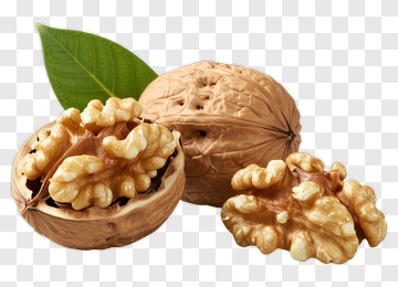 Walnuts With Shell And Leaf PNG