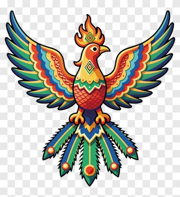 Colorful Phoenix Illustration PNG
