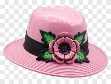 Pink Hat With Floral Decoration PNG