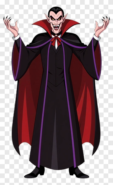 Cartoon Vampire With Outstretched Arms PNG