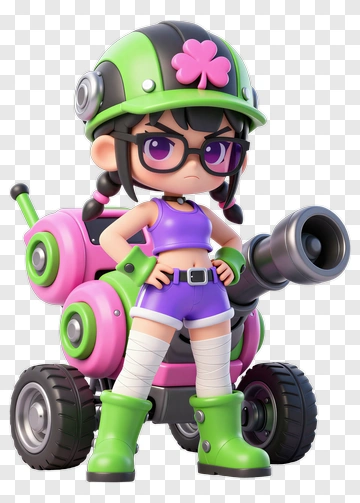 3D Cartoon Character With Cannon PNG