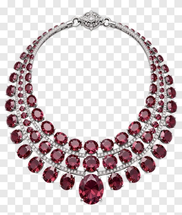 Elegant Red Gemstone Necklace PNG