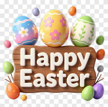 Happy Easter With Colorful Eggs PNG