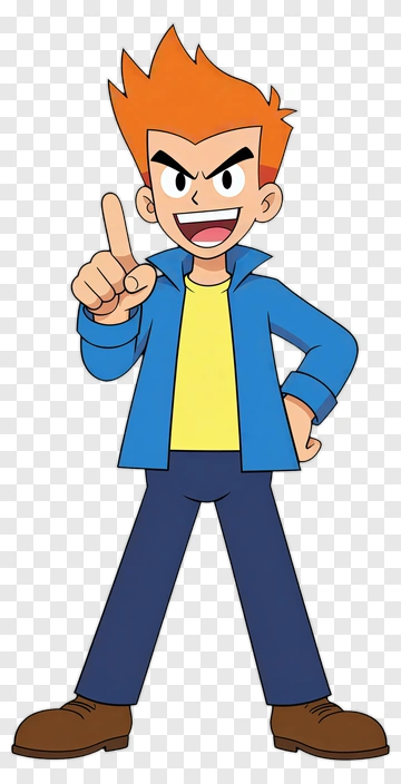 Cartoon Boy Pointing And Smiling PNG