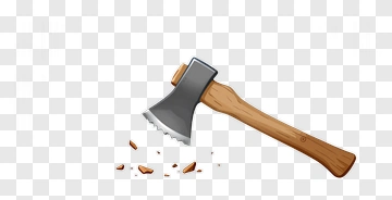 Axe With Wood Chips PNG