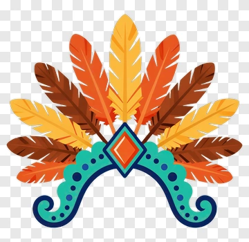 Colorful Feather Headpiece PNG