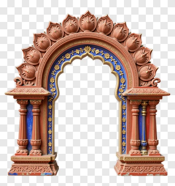 Decorative Arch With Lotus Design PNG