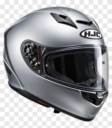 Silver Motorcycle Helmet PNG