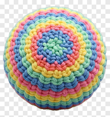 Colorful Crochet Ball PNG