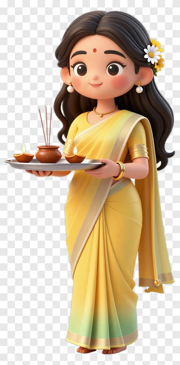 Cartoon Woman Holding A Tray Of Oil Lamps PNG