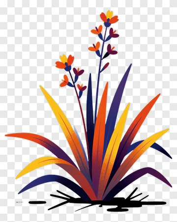 Colorful Flowering Plant PNG
