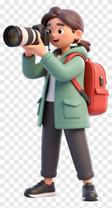 3D Photographer Taking A Picture PNG