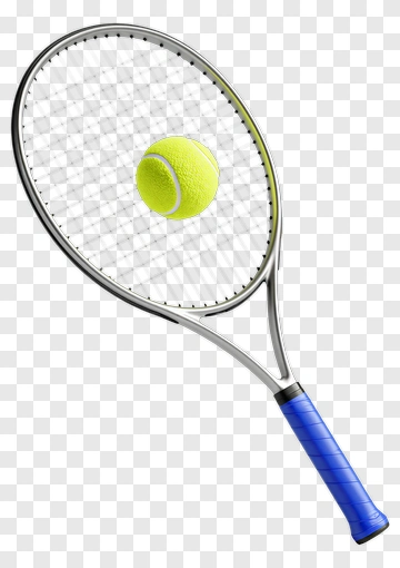 Tennis Racket With A Yellow Ball PNG
