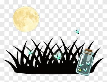 Fireflies In A Jar Under The Moonlight PNG