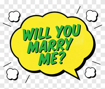 Will You Marry Me? Speech Bubble PNG
