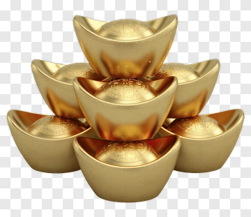 Stack Of Gold Ingots PNG