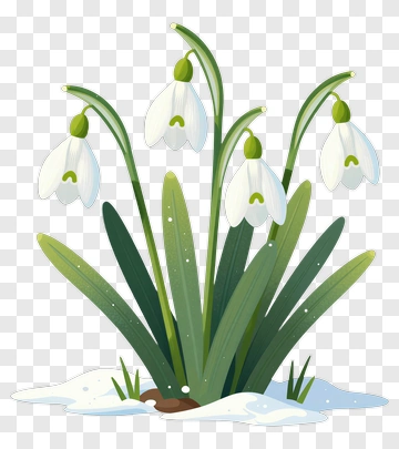 Snowdrop Flowers In Snow PNG