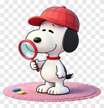 Cartoon Dog Holding A Magnifying Glass PNG