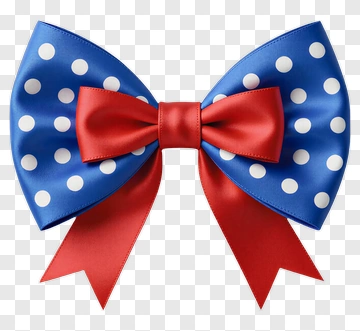 Blue And Red Polka Dot Bow PNG