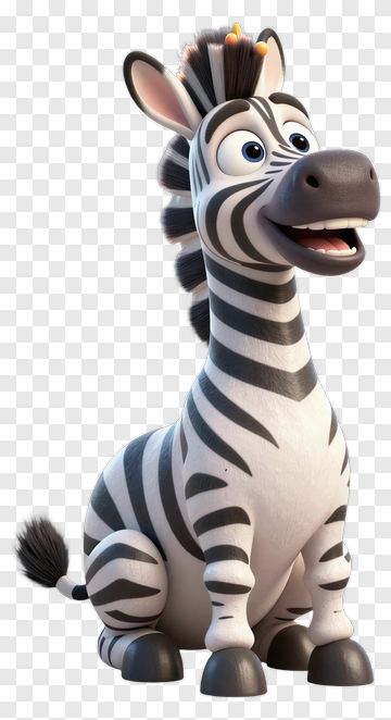 Cartoon Zebra Smiling PNG