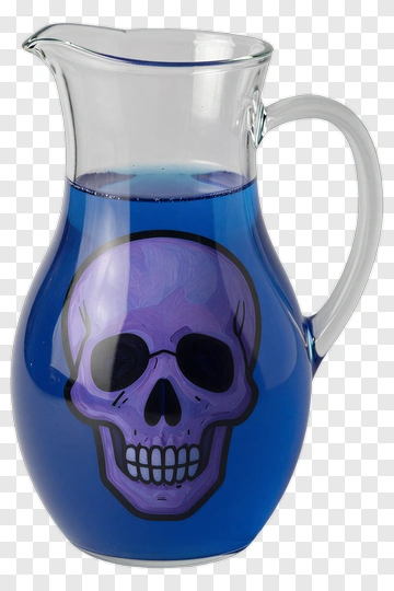 Halloween Skull Pitcher With Blue Liquid PNG