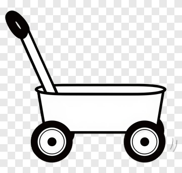 Cartoon Wagon With Handle PNG