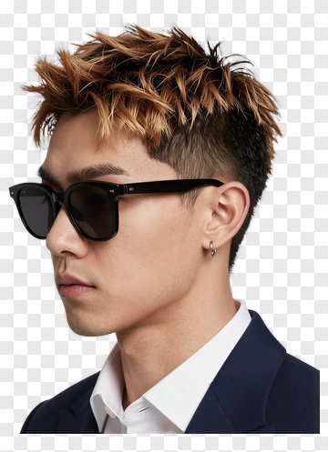 Man In Sunglasses With Spiky Hair PNG