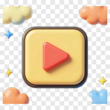 Play Button With Colorful Clouds PNG