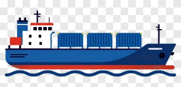 Cargo Ship On Water PNG