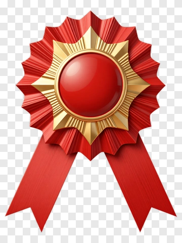 Red Award Ribbon With Gold Seal PNG