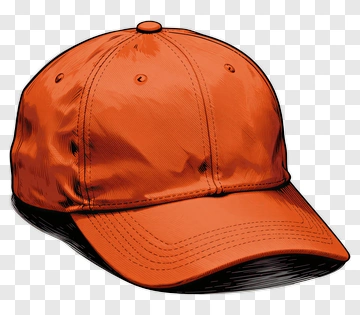 Orange Baseball Cap PNG