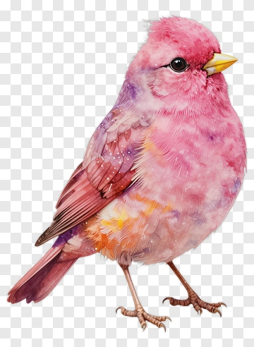 Colorful Bird With Pink Feathers PNG