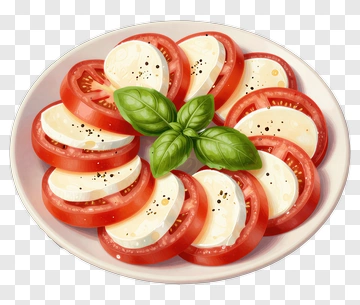 Caprese Salad With Sliced Tomatoes And Mozzarella PNG