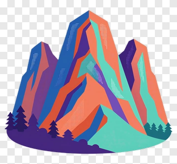 Colorful Mountain Landscape PNG
