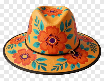 Colorful Floral Hat PNG