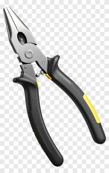 Pliers Tool With Black And Yellow Handles PNG