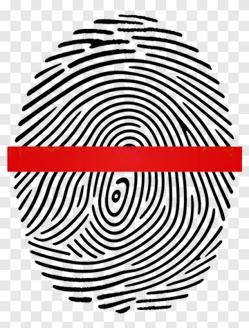 Fingerprint With Red Stripe PNG