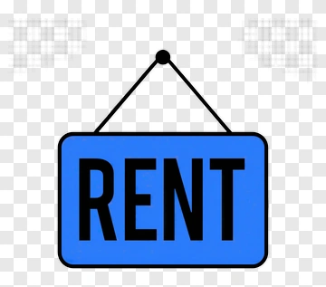 Blue Rent Sign PNG
