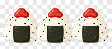 Cartoon Onigiri With Red Topping PNG